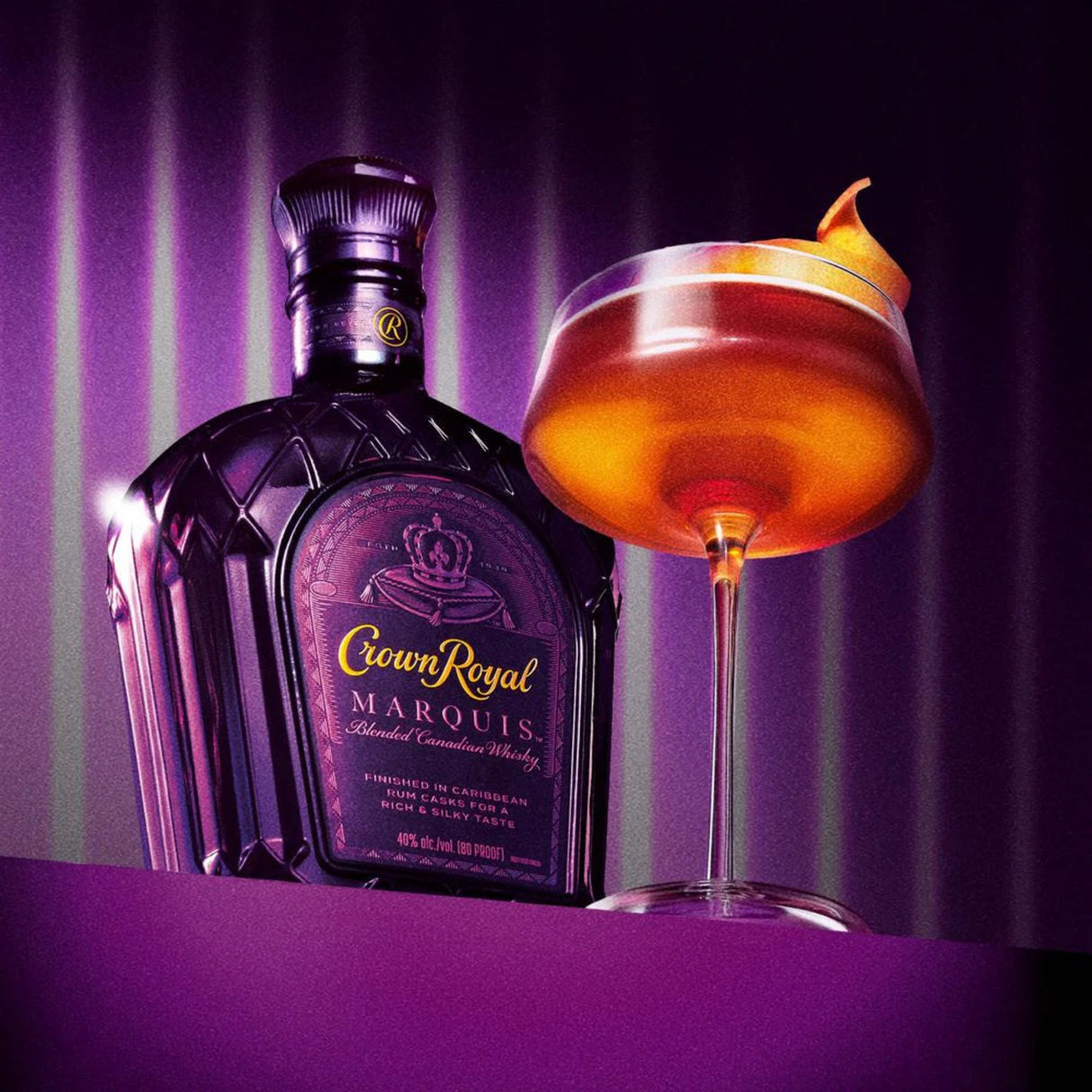 Crown Royal Marquis Blended Canadian Whiskey - Finished In Caribbean Rum Casks For A Rich & Silky Taste-2