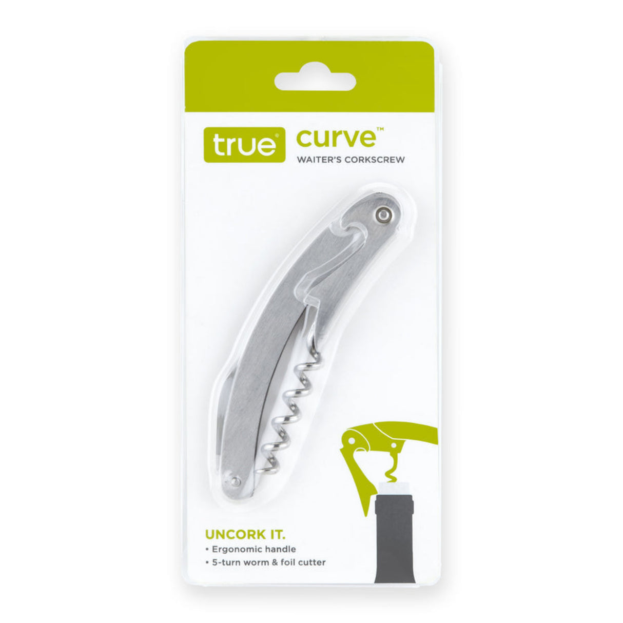Curve Waiter's Corkscrew in Stainless Steel-4