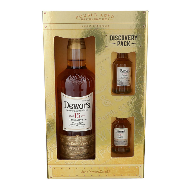 Dewar's Blended Scotch Special Reserve Blend 15 Yr 80 W/ 1 Each 50Ml Special Reserve Blend 12 Yr & Special Reserve Blend 18 Yr