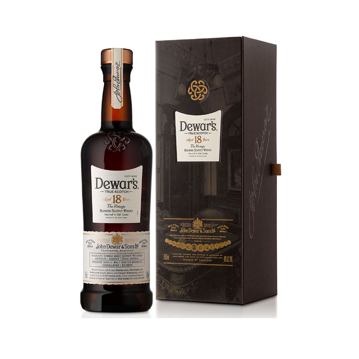 Dewar's Blended Scotch The Vintage 18 Year Whiskey