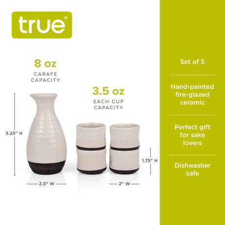 Fervor 5-Piece Hand Painted Ceramic Sake Set-4