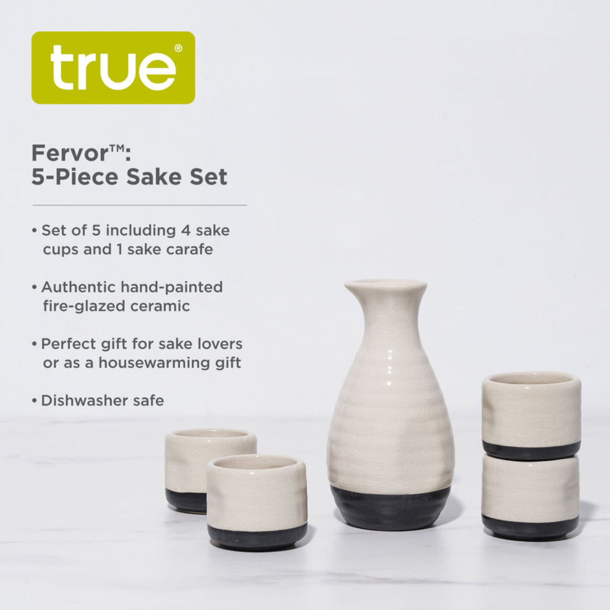 Fervor 5-Piece Hand Painted Ceramic Sake Set-5