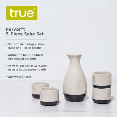 Fervor 5-Piece Hand Painted Ceramic Sake Set-5