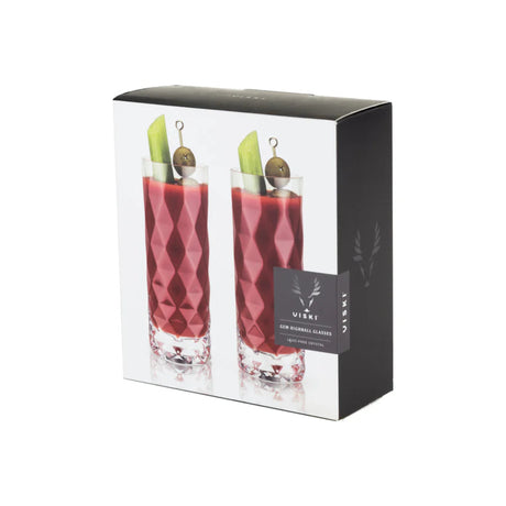 Gem Crystal Highball Glasses, Set of 2-6