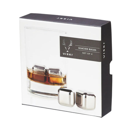 Glacier Rocks Small Cubes in Stainless Steel, Set of 4-5