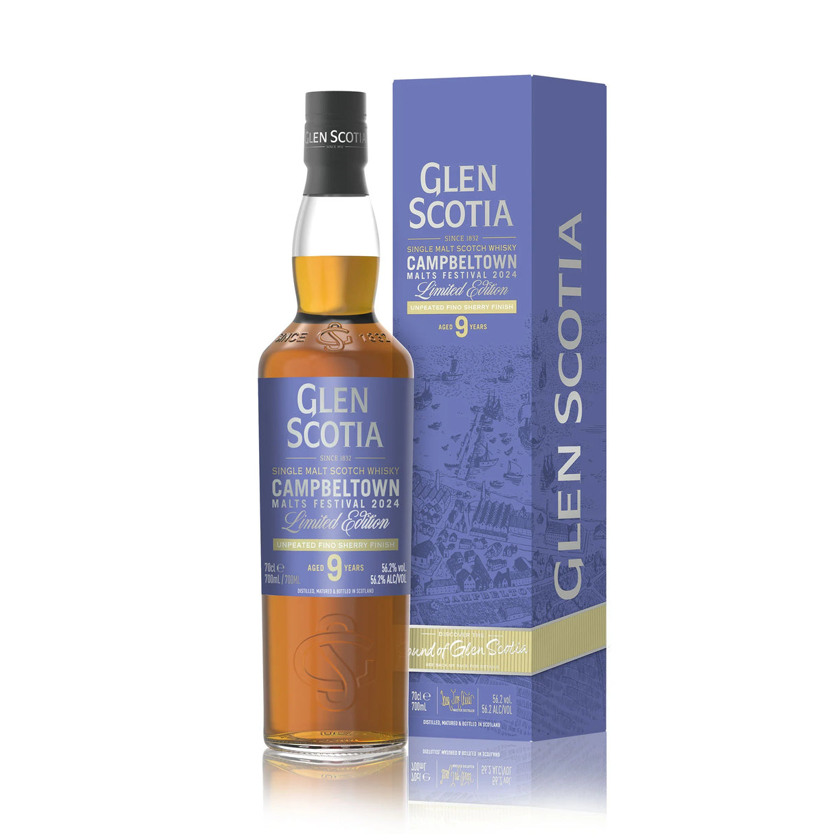 Glen Scotia Single Malt Scotch Limited Edition Malts Festival 2024 Unpeated Fino Sherry Finish 9 Year Whiskey