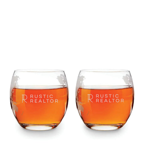 Globe Decanter & Whiskey Tumblers, Set of 3-2