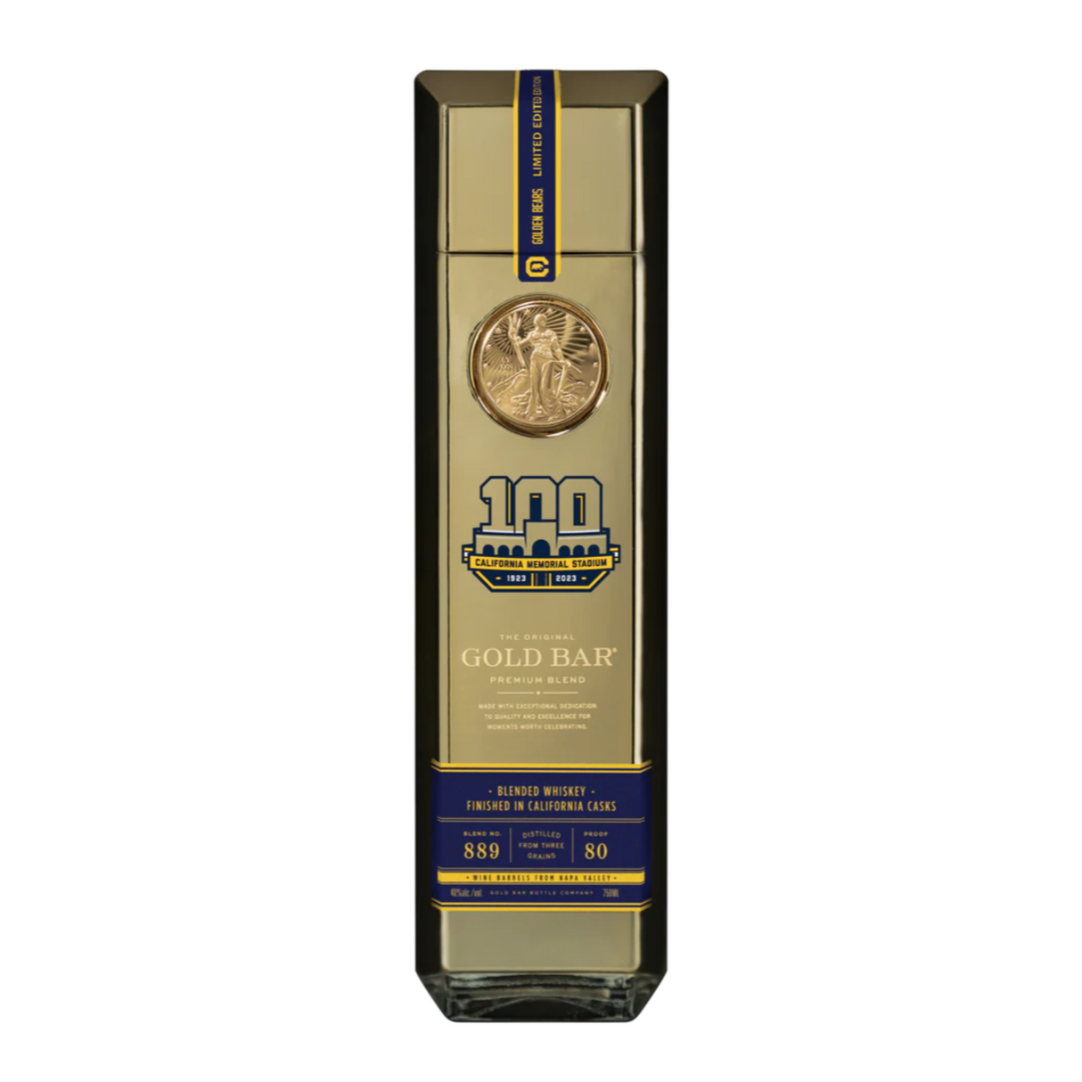 Gold Bar Blended American Whiskey Premium Blend California Memorial Stadium