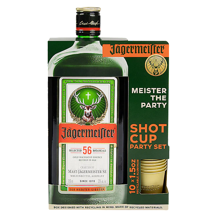 Jagermeister Herbal Liqueur W Aluminum Shot Cup