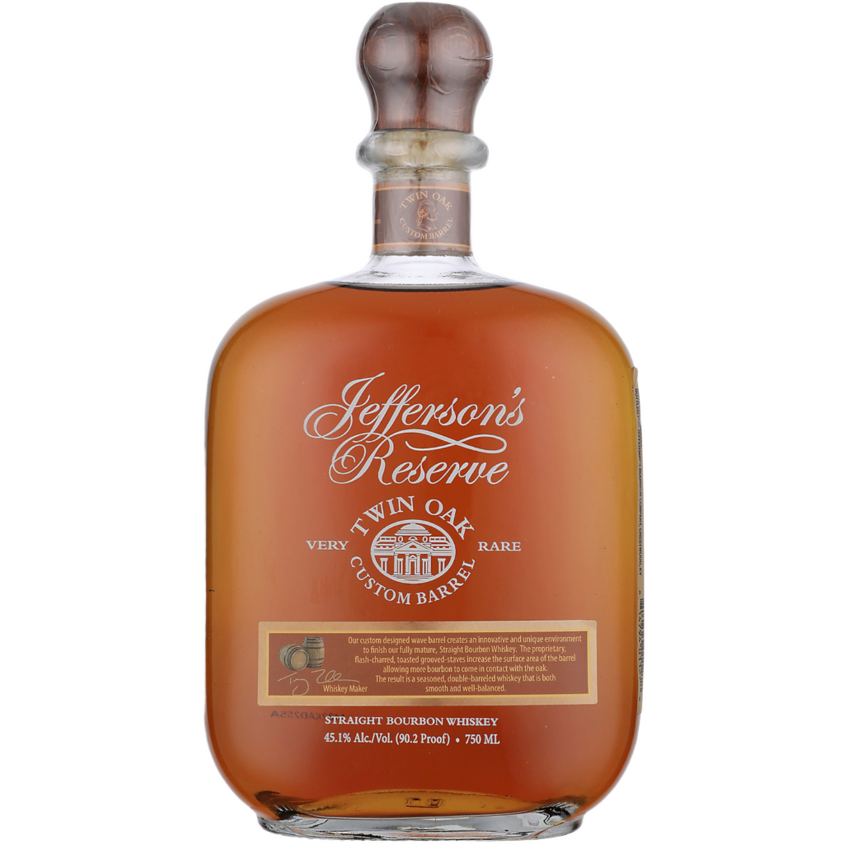 Jefferson's Straight Bourbon Reserve Twin Oak Custom Barrel Whiskey