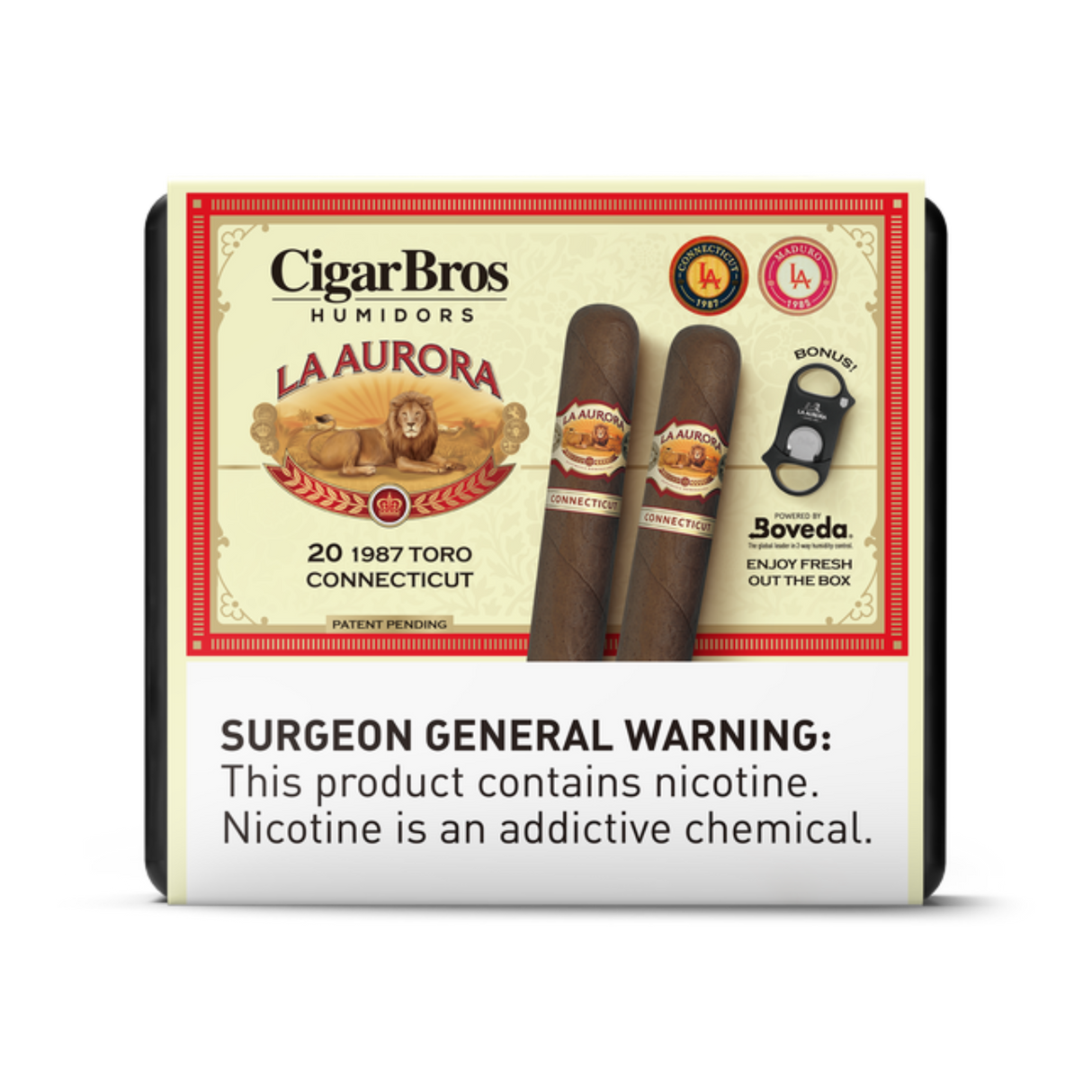 La_Aurora_1987_Toro_Connecticut_5.75x54_20_Pack_Ecuadorian_Mild-Bodied_by_CigarBros-1