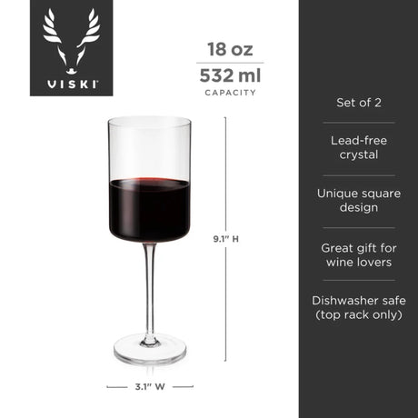 Laurel Crystal Red Wine Glasses, Set of 2-6