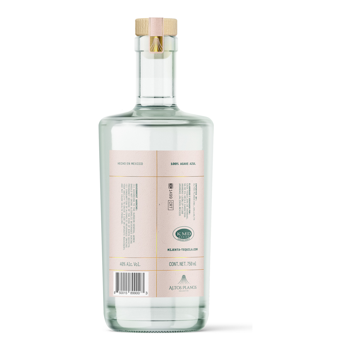 Mijenta Tequila Blanco back label