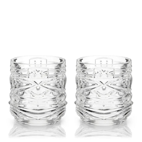 Pacific Crystal Tiki DOF Tumblers, Set of 2-1