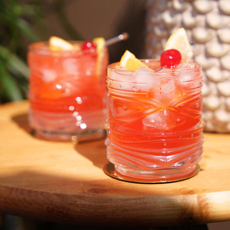 Pacific Crystal Tiki DOF Tumblers, Set of 2-2