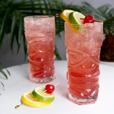 Pacific Crystal Tiki Glasses, Set of 2-2