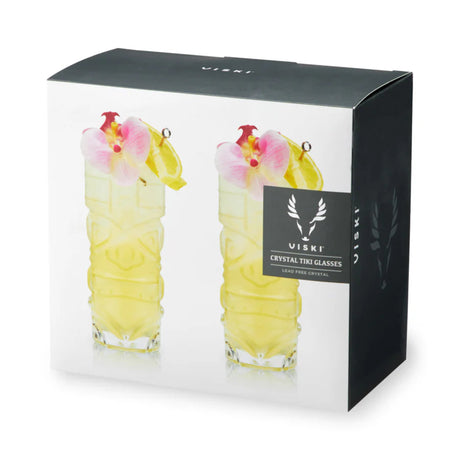 Pacific Crystal Tiki Glasses, Set of 2-6