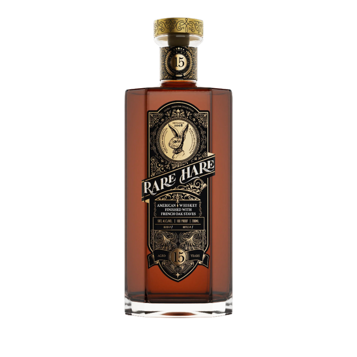 Rare Hare American Whiskey Finished With French Oak Staves 15 Year