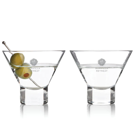 Raye Crystal Heavy Base Martini Glasses, Set of 2-8