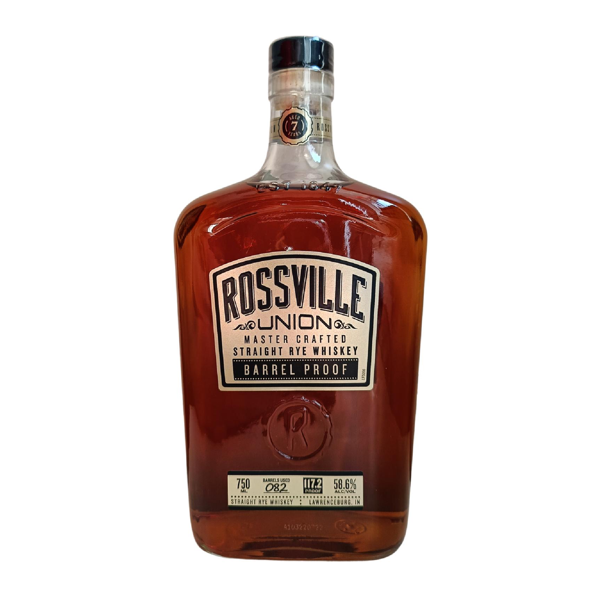 Rossville Union Barrel Proof Rye Whiskey