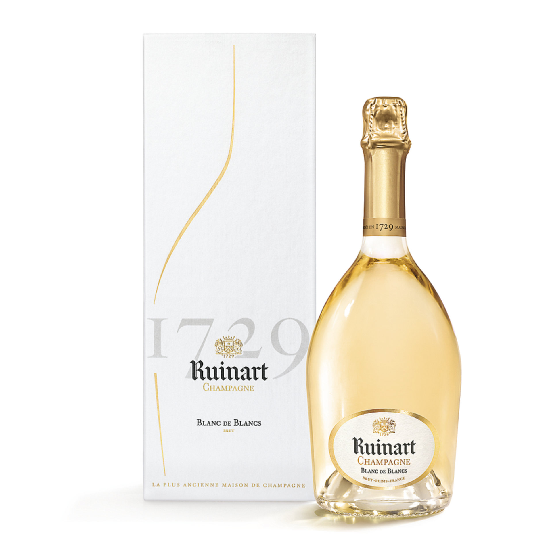 美品箱付きRuinart Blanc de Blancs シャンパン 1729年 Ruinart Champagne Brut Blanc De Blancs W/ Second Skin Gift Box