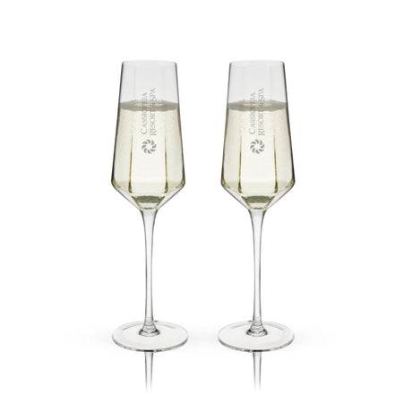 Seneca Crystal Stemmed Champagne Flutes, Set of 2-2