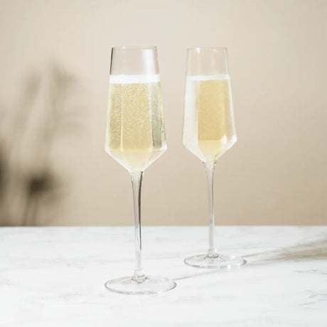 Seneca Crystal Stemmed Champagne Flutes, Set of 2-3