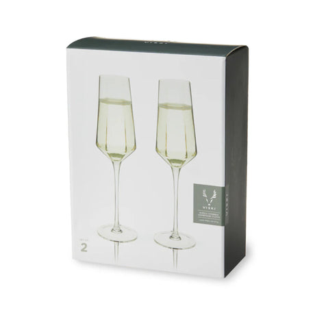 Seneca Crystal Stemmed Champagne Flutes, Set of 2-5