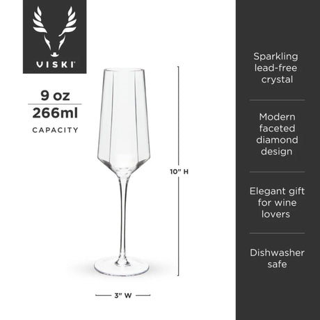 Seneca Crystal Stemmed Champagne Flutes, Set of 2-6