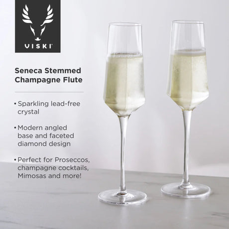 Seneca Crystal Stemmed Champagne Flutes, Set of 2-7