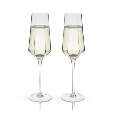 Seneca Crystal Stemmed Champagne Flutes, Set of 2