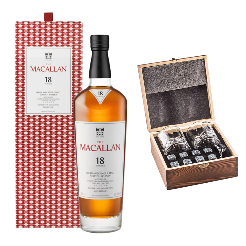 MACALLAN 18年 ギフトボックス付き The Macallan 18 Year Double Cask Gift Set | Liquor Geeks