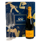 Veuve Clicquot Brut Champagne Gift Set with Glasses & Stopper – Exclusive Liquor Geeks Edition