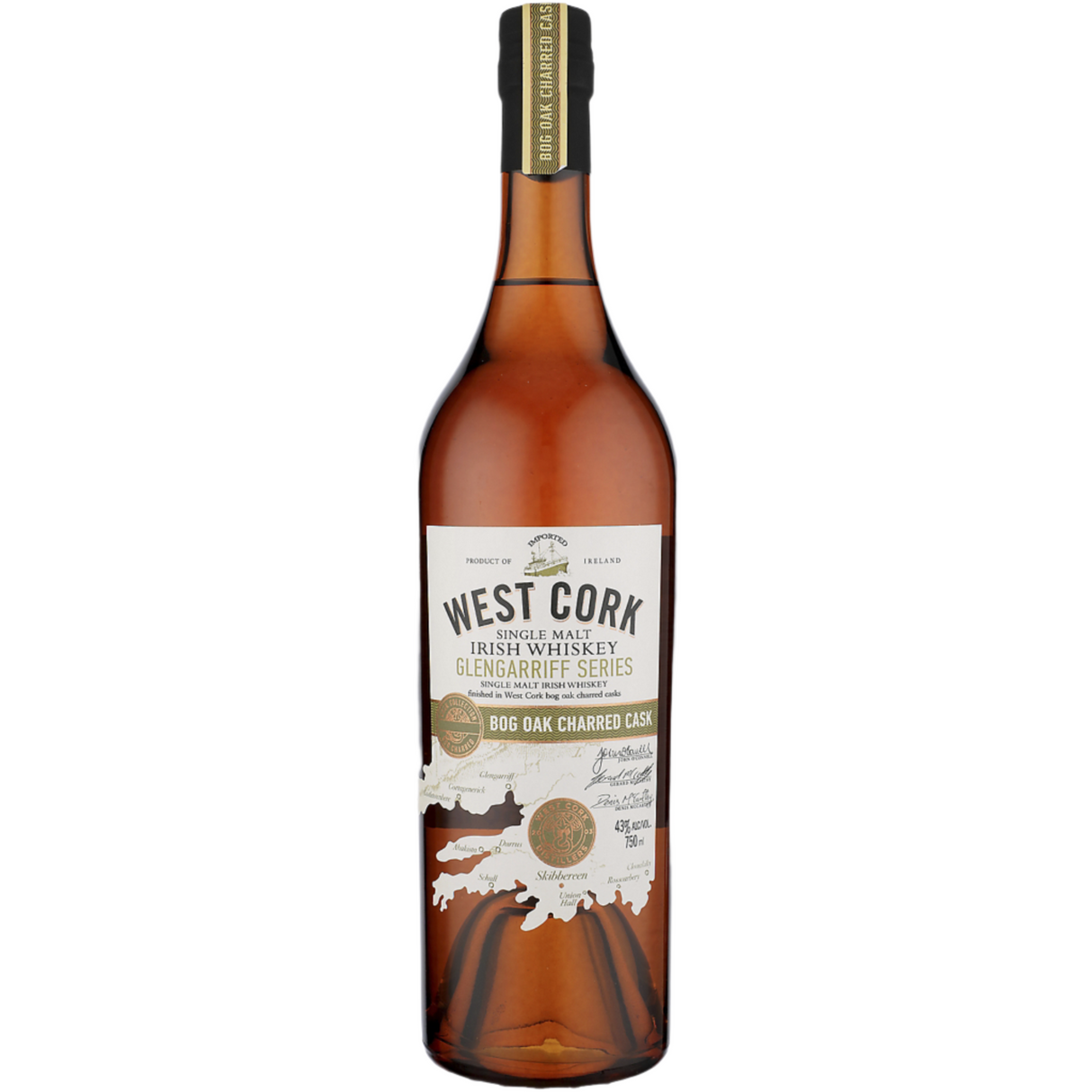 West Cork Single Malt Irish Whiskey Glengarriff Series Bog Oak Charred Cask