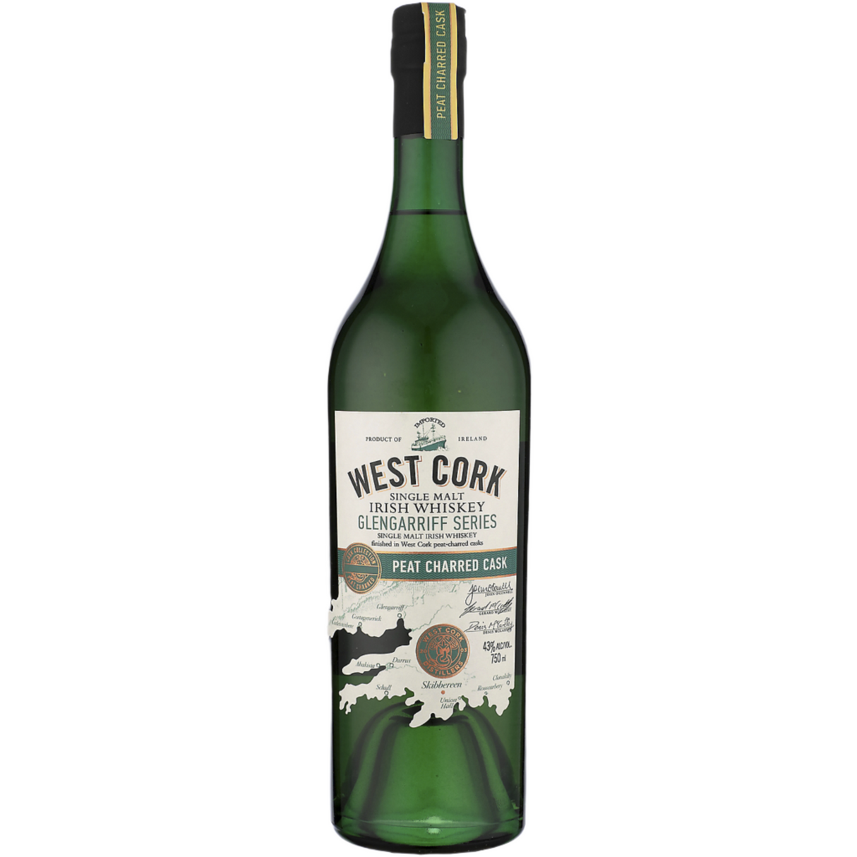 West Cork Single Malt Irish Whiskey Glengarriff Series Peat Charred Cask