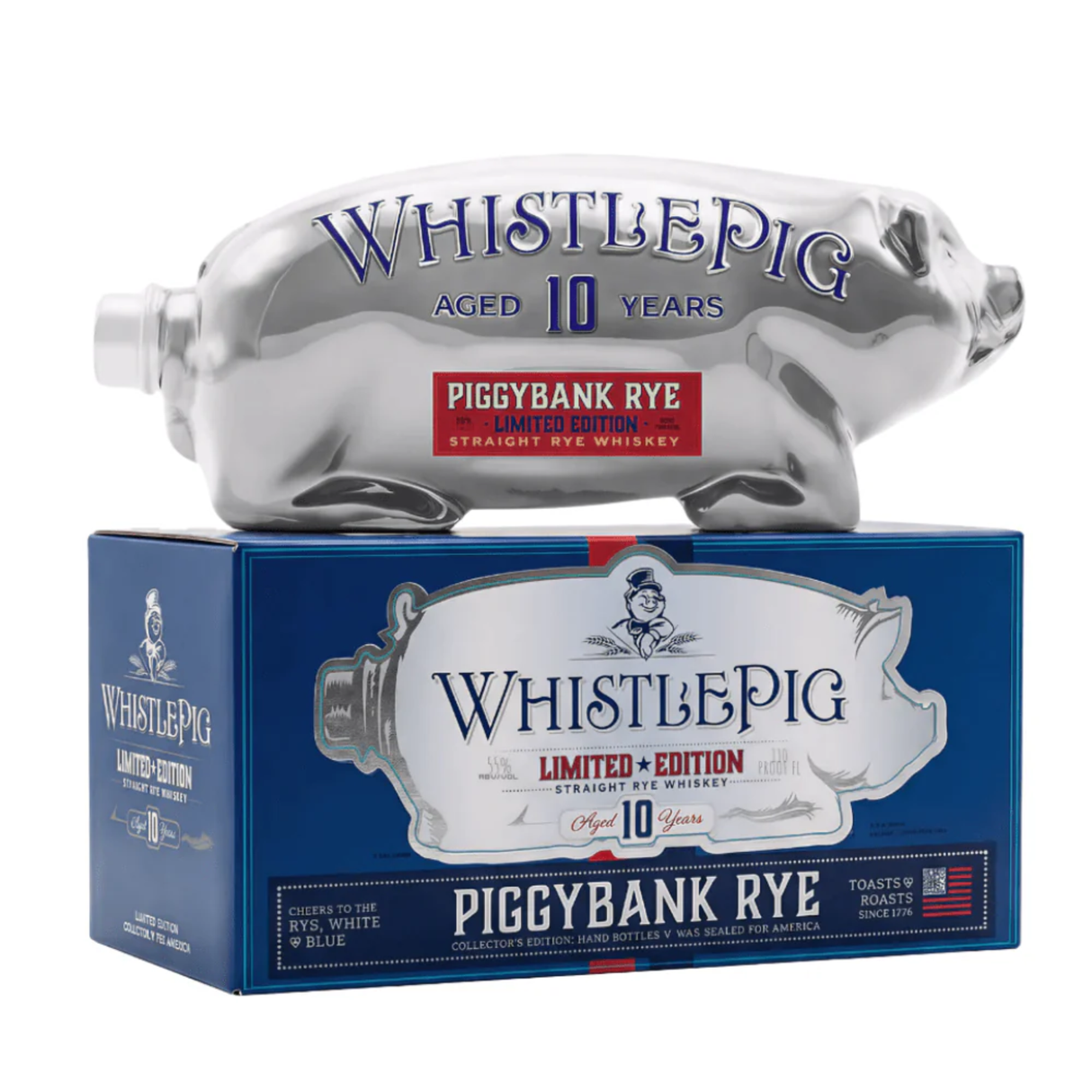 WhistlePig 10 Year Piggybank “Rye, White, & Blue” Limited Edition – 1L