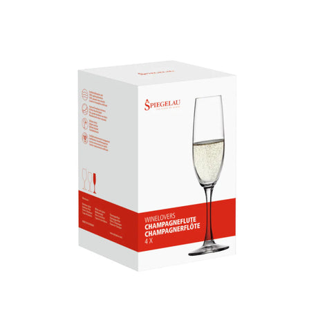Wine Lovers Champagne Flute Glass, Set of 4-4