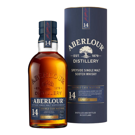 Aberlour 14 Year Old Double Cask Single Malt Scotch Whiskey 700mL with tube