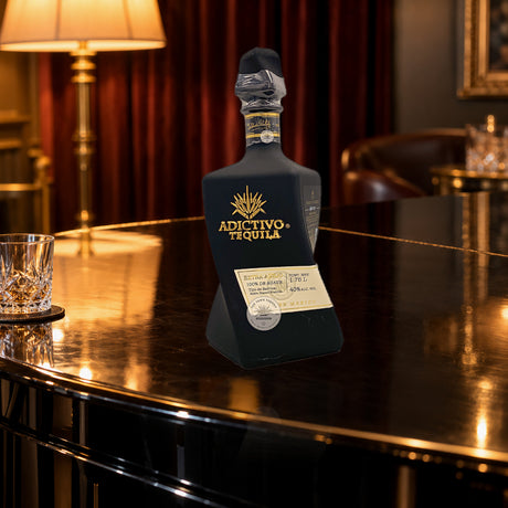 Adictivo Tequila Black Edition Extra Anejo 1.75 Liter grand piano lid - Liquor Geeks
