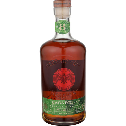 Bacardi Aged Rum Reserva Ocho Rye Cask Finish Limited Edition 8 Yr - Liquor Geeks