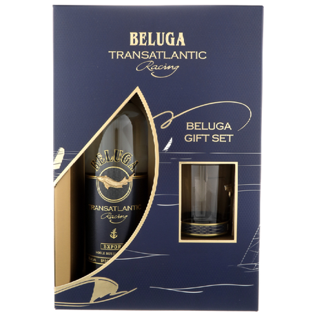 Beluga Vodka Noble Transatlantic Racing Export Special W/ Rocks Glass Set - Liquor Geeks