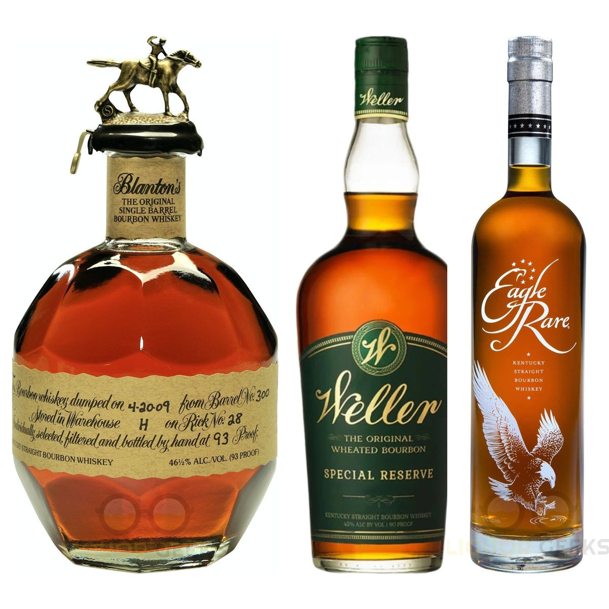 Blanton's, Weller Special Reserve & Eagle Rare 10