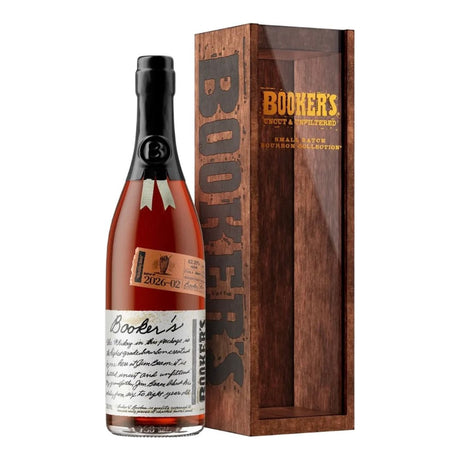 Booker's Bourbon Milkshake Batch 2026-02 with wooden box