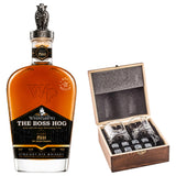 WhistlePig The Boss Hog XIII The Golden Pharaoh With Gift — Wooden Box, 2 Glasses & Whiskey Stones