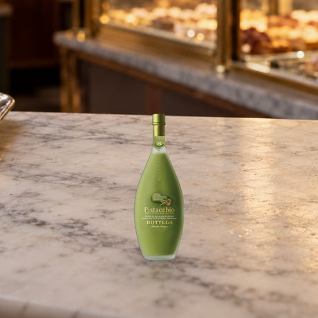 Bottega Pistachio Crème Liqueur pasticceria counter - Liquor Geeks