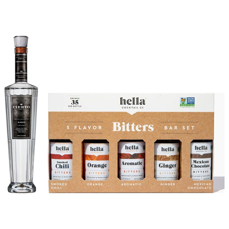 Margarita & Bitters Set — Cierto Blanco & Hella 5 Flavor Bitters Bar Set