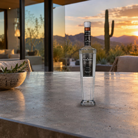 Cierto Tequila Blanco Private Collection modern concrete patio - Liquor Geeks