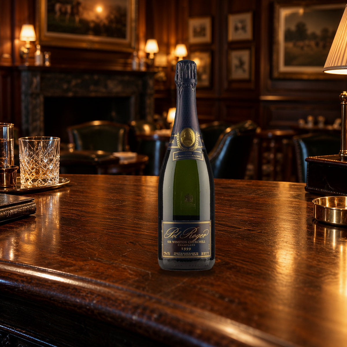Pol Roger Champagne Brut Cuvée Sir Winston Churchill 1999 club bar leather - Liquor Geeks