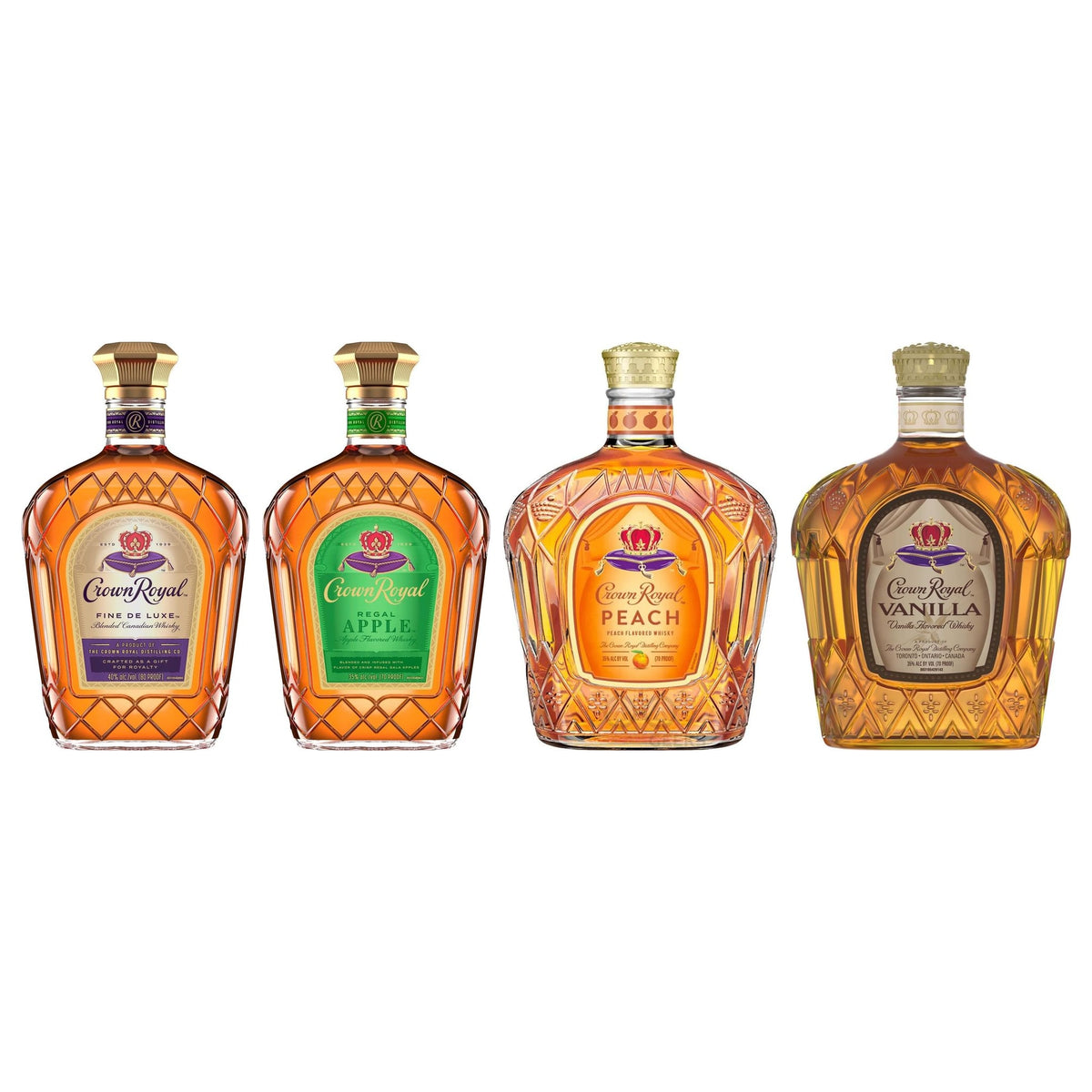 Crown Royal Four — Deluxe, Regal Apple, Peach & Vanilla