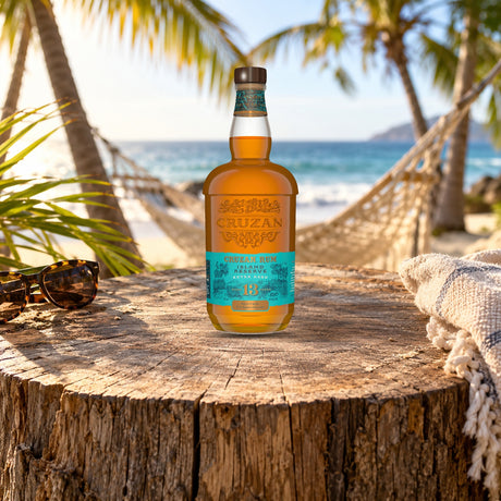 Cruzan Island Reserve Extra Aged 13 Year Rum hammock stump - Liquor Geeks